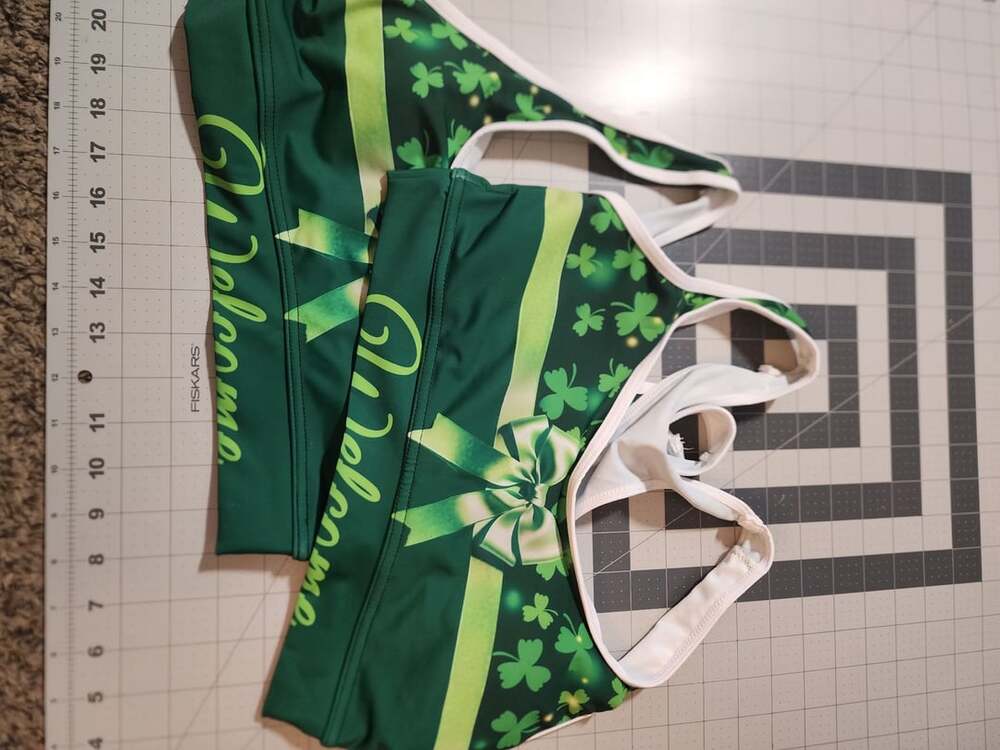St. Patrick's Day Bikini Set Size M Green Shamrock Two-Piece Swimsuit